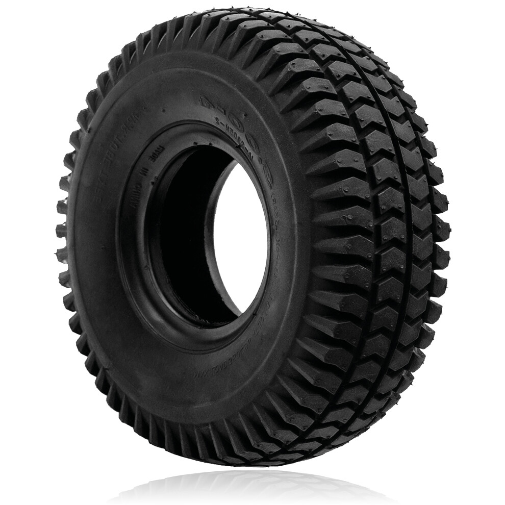 Spares2go Black Tyre 3.00-4 Pneumatic Mobility Scooter Block Tread 300X4 3.00X4 260X85 4" Rim