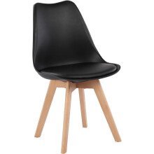 (Black) Set of 4 Crescentia Tulip Style Dining Chairs