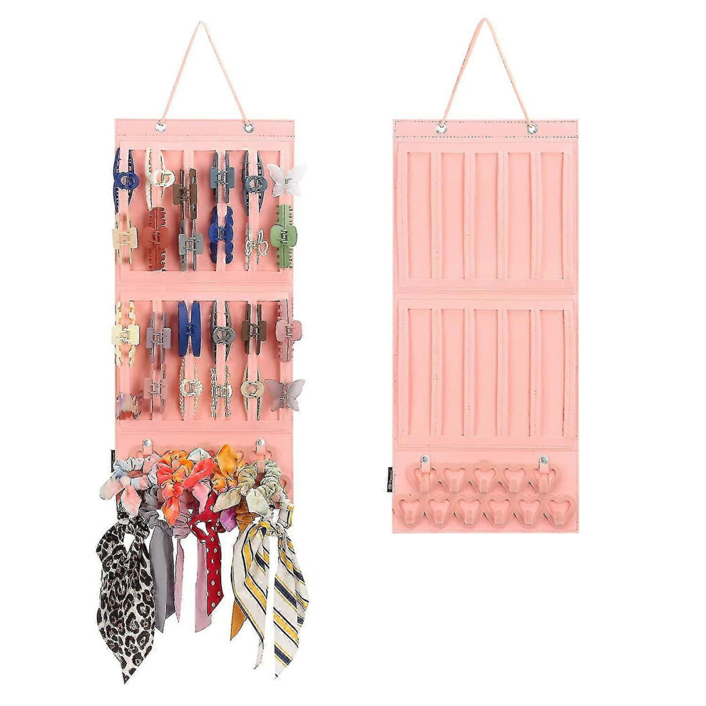Hanging Hair Claw Clips Holder for Women Lady, Claw Hair Clip Storage Organizer for Girls, Hair Banana Barrettes Bows Flower