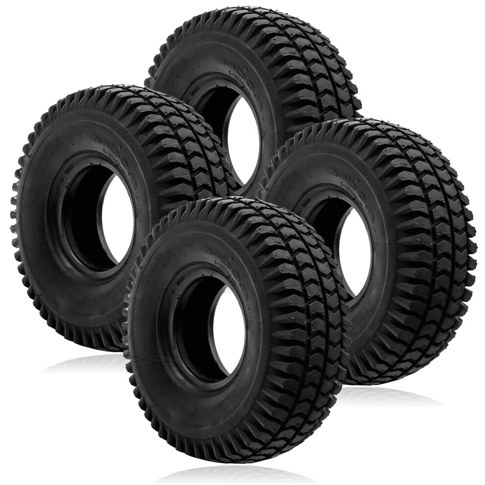SPARES2GO Tyre 3.00-4 Pneumatic Mobility Scooter Block Tread 300x4 3.00x4 260x85 4" x 4