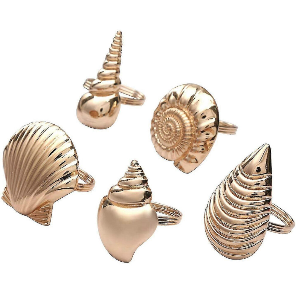 Coastal Theme Sea Shells Metal Napkin Rings for Weddings Receptions,dinner Parties,family Gathering