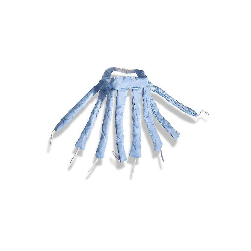 (Blue, One size) Heatless Curling Rod,Heatless Curling Rod Headband ,Octopus Design No Heat Curling Rod Headband Lazy Curlers Sleep Overnight Curls Wa