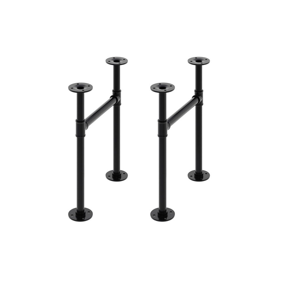 40cm/15.75 inch 2 Pcs Black H-shaped Iron Table Legs 30x7x40cm