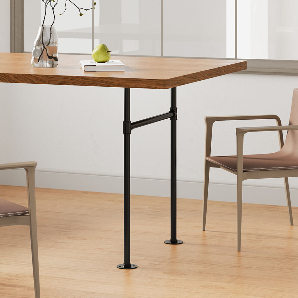 71cm/27.95 inch 2 Pcs Black H-shaped Iron Table Legs 50x7x71cm