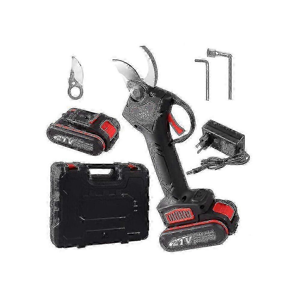Sécateur électrique, 21vf Sécateur électrique professionnel sans fil rechargeable pour jardins, parcs, fermes, serres, une batterie avec rangement