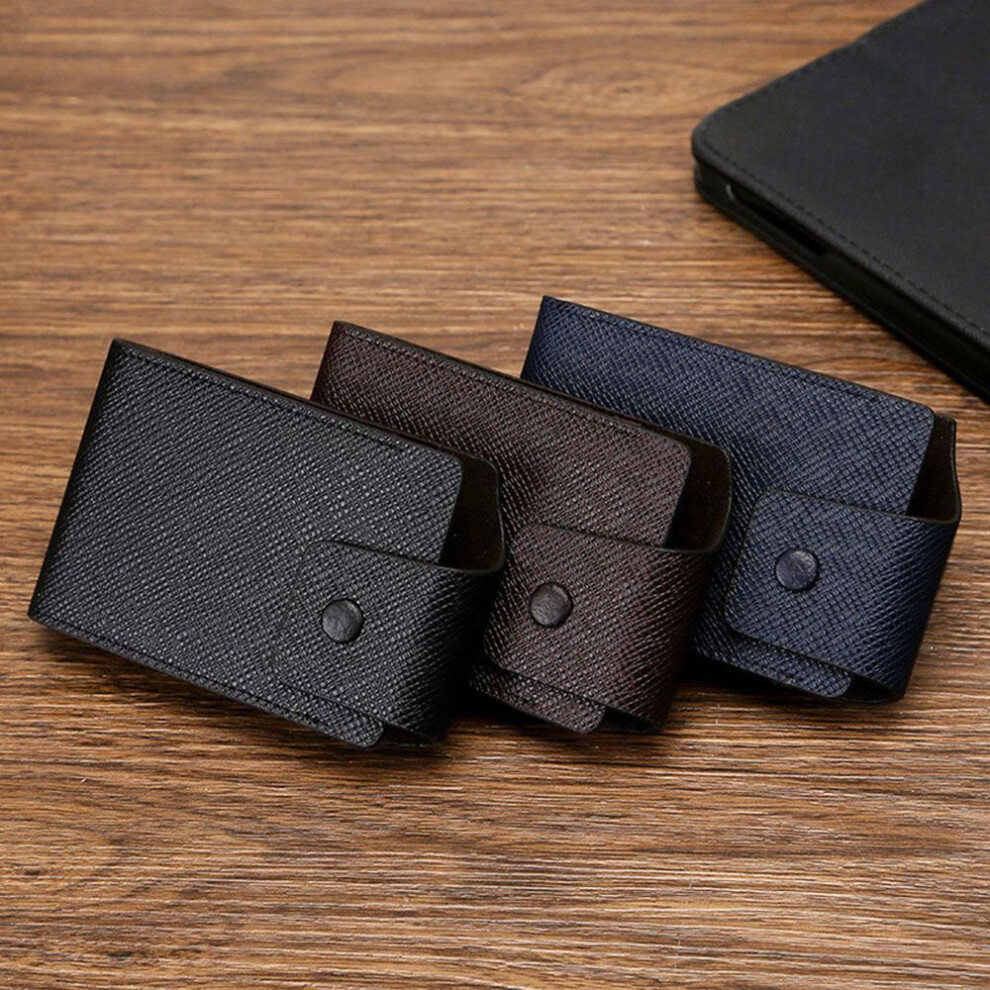 (brown) Fashion Unisex Business Leather Wallet ID Credit Card Holder Name Cards Case Pocket Organizer Money Phone Coin Bag