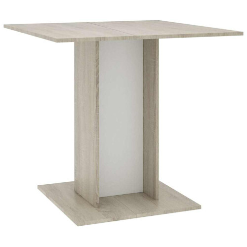 VidaXL (white and sonoma oak) vidaXL Dining Table Kitchen Dinner Table Dining Room Table Engineered Wood 1