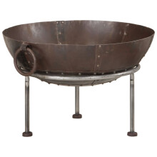 (brown) vidaXL Rustic Fire Pit Iron Garden Camping Furnace Patio Heater Bowl Fireplace