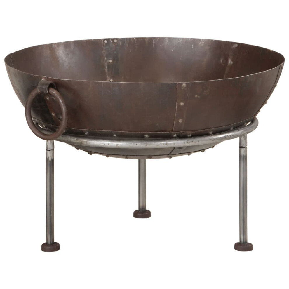 Vidaxl (Brown) Rustic Fire Pit Iron Garden Camping Furnace Patio Heater Bowl Fireplace Brown
