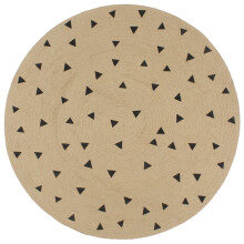 (black triangle print, 90 cm) vidaXL Handmade Rug Jute with White Print Floor Carpet Area Rug Floor Mat