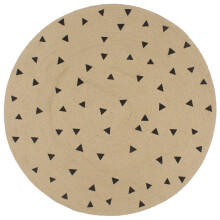 (black triangle print, 120 cm) vidaXL Handmade Rug Jute with White Print Floor Carpet Area Rug Floor Mat