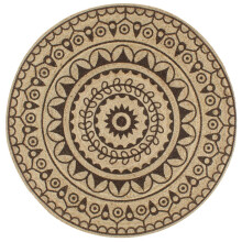 (dark brown pattern, 150 cm) vidaXL Handmade Rug Jute with White Print Floor Carpet Area Rug Floor Mat