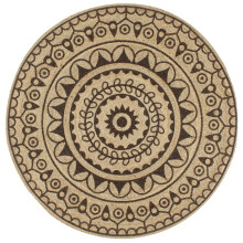 (dark brown pattern, 90 cm) vidaXL Handmade Rug Jute with White Print Floor Carpet Area Rug Floor Mat