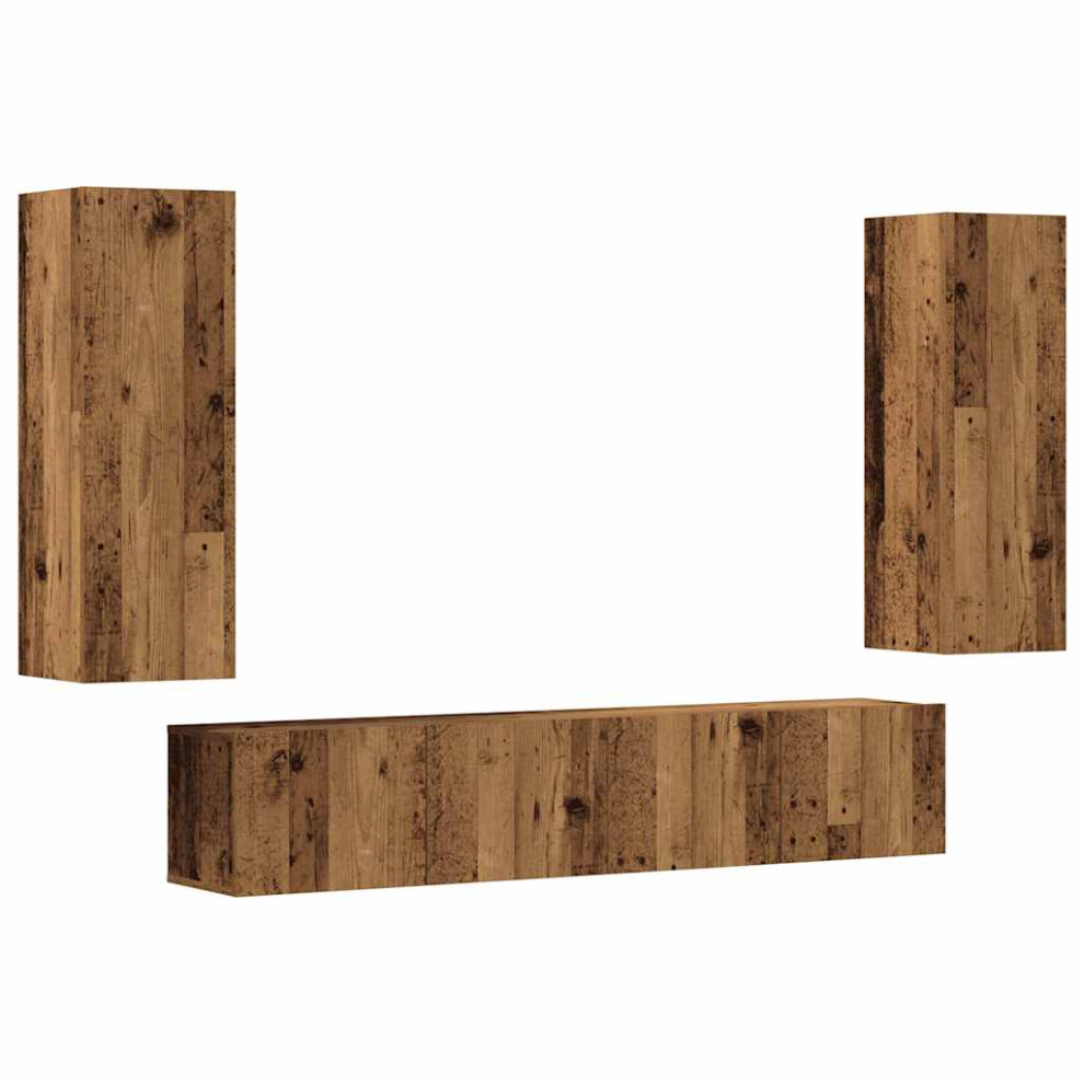 Vidaxl (Old Wood) Tv Cabinet Set Engineered Wood Tv Unit Multi Colours/Sizes 4/6/10 Piece