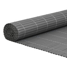 vidaXL Gartenzaun Doppelseitig Grau 1,8x3 m PVC
