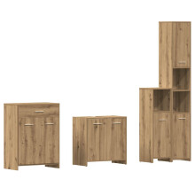 (artisian oak) vidaXL Bathroom Furniture Set 4 Piece Storage Cabinet Cupboard Multi Colours