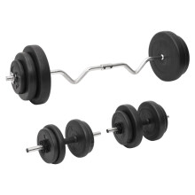 (Super curl bar) vidaXL Barbell Set Gym Fitness Dumbbell Bar Free Weight Dum Bell Barbell Bar