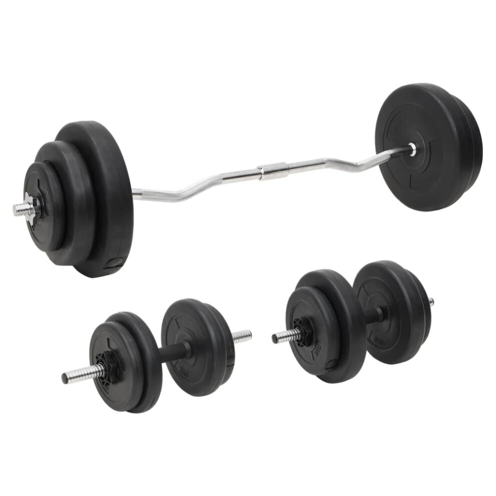 Vidaxl (Curl Bar) Barbell Set Gym Fitness Dumbbell Bar Free Weight Dum Bell Barbell Bar