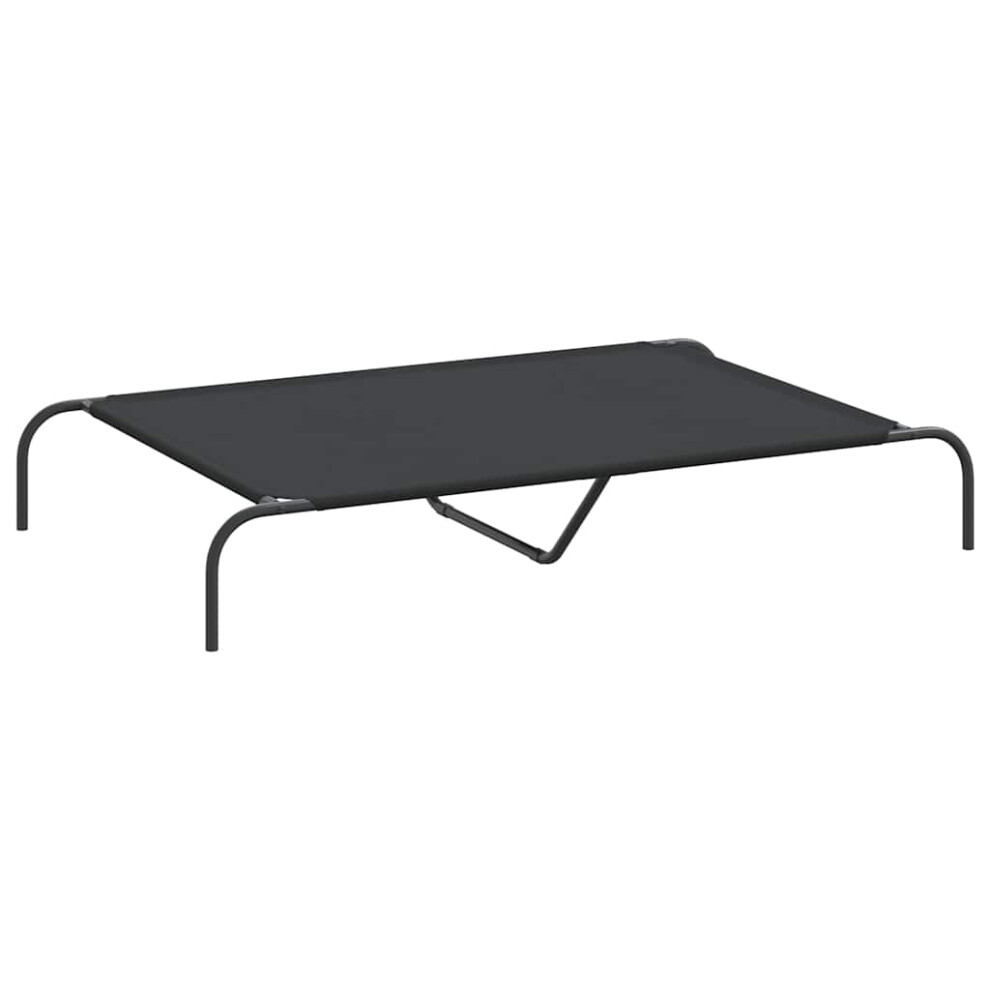 Vidaxl (Black, 130 X 80 X 20 Cm/ Oxford) Elevated Dog Bed Black Textilene Puppy Sleeping Basket Multi Sizes