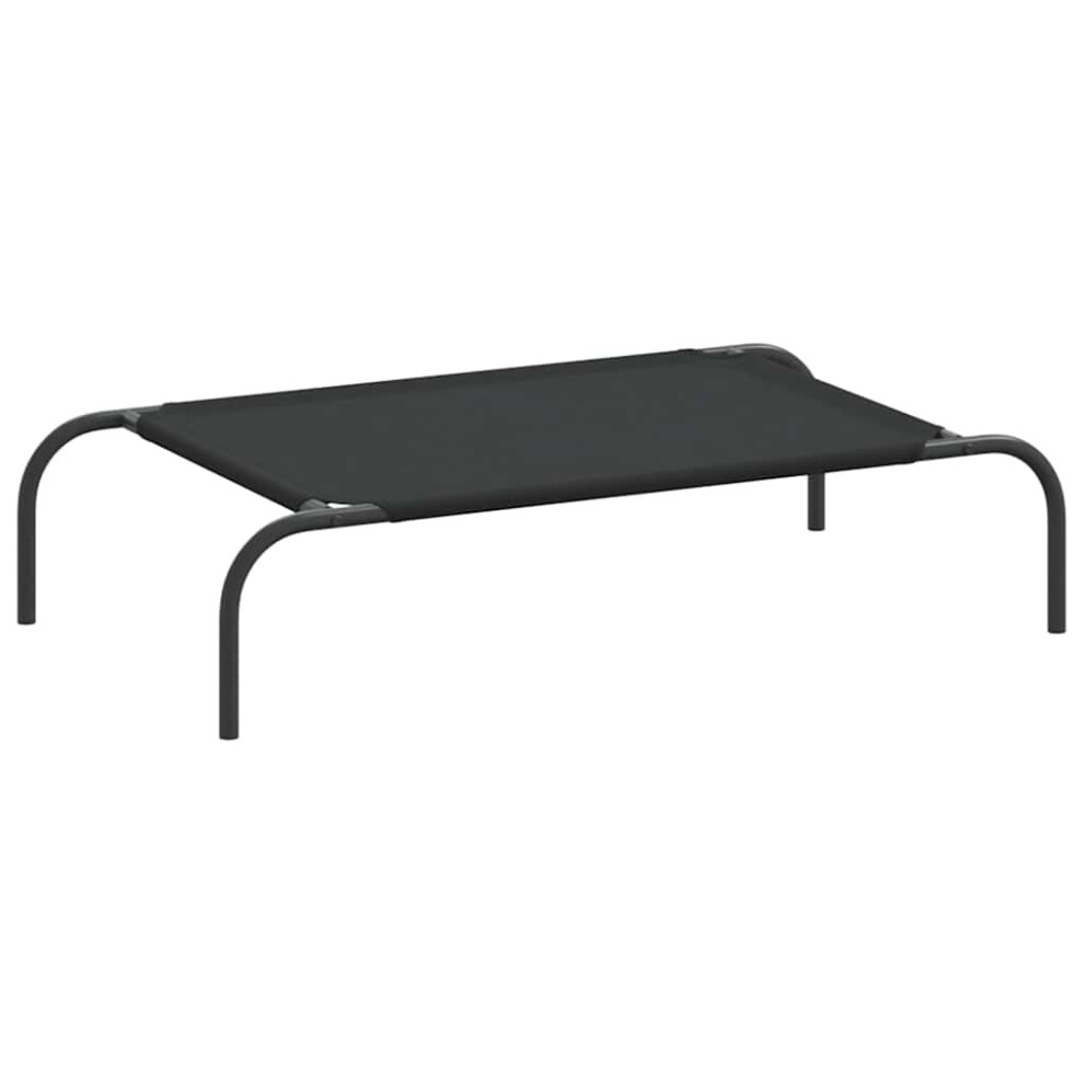 Vidaxl (Black, 90 X 50 X 20 Cm/ Oxford) Elevated Dog Bed Black Textilene Puppy Sleeping Basket Multi Sizes