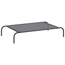 (grey, 110 x 65 x 20 cm/ Textilene) vidaXL Elevated Dog Bed Black Textilene Puppy Sleeping Basket Multi Sizes