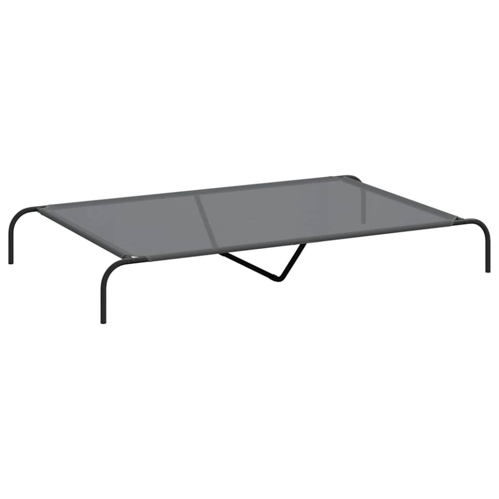 Vidaxl (Grey, 150 X 90 X 20 Cm/ Textilene) Elevated Dog Bed Black Textilene Puppy Sleeping Basket Multi Sizes