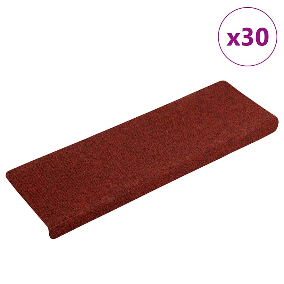 (red, 30 pcs) vidaXL Stair Mats Carpet Stair Treads Decor Stair Step Protector Needle Punch