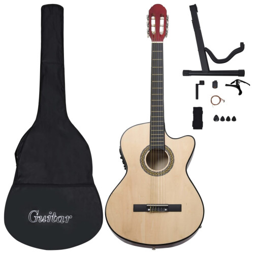 VidaXL (light brown) vidaXL Western Guitar Set 12 Piece with Equalizer and 6 Strings for Beginner 1