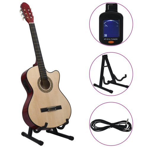 VidaXL (light brown) vidaXL Western Guitar Set 12 Piece with Equalizer and 6 Strings for Beginner 2