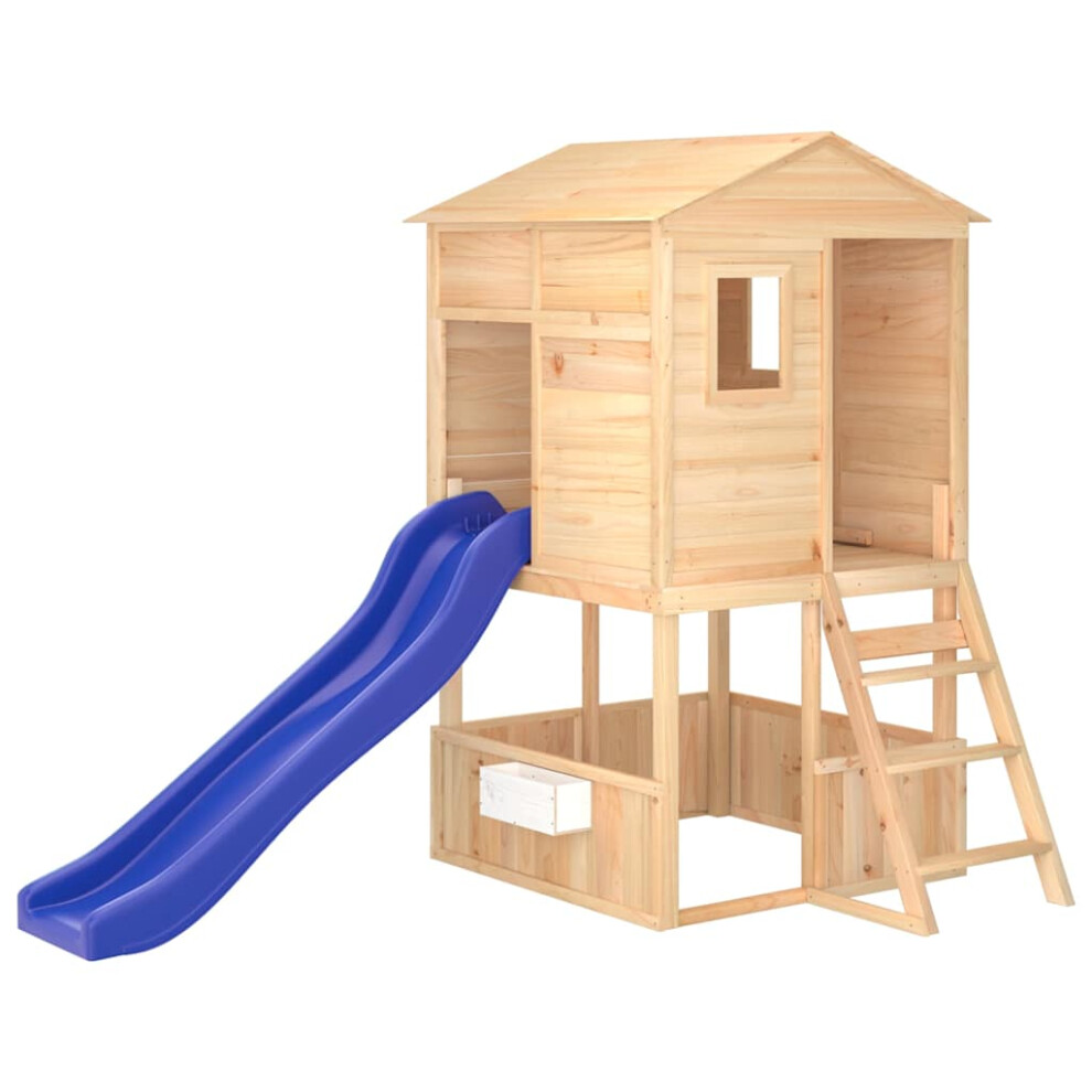 Vidaxl (Brown) Outdoor Playset Garden Playhouse Playground Equipment Solid Wood Fir Brown