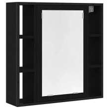 (black oak) vidaXL Bathroom Mirror Cabinet Black Oak 60x16x60 cm Engineered Wood