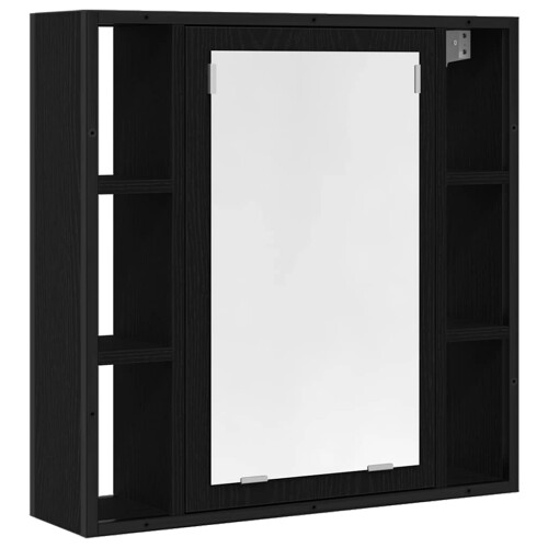 (black oak) vidaXL Bathroom Mirror Cabinet Black Oak 60x16x60 cm Engineered Wood