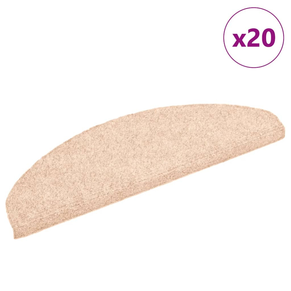 Vidaxl (Beige, 65 X 21 X 4 Cm/ 20 Pcs) Self-Adhesive Stair Mats Decoration Stair Protector Anti-Slip Stair Rug