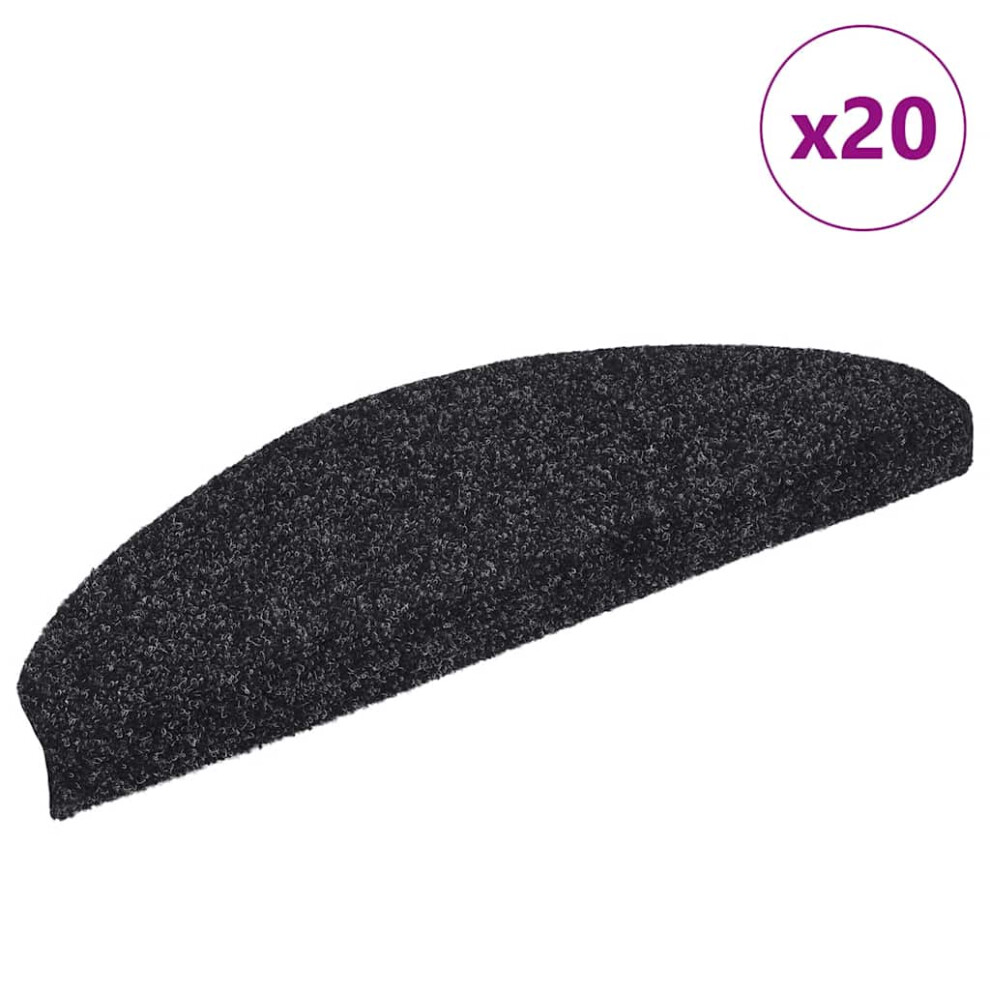Vidaxl (Black, 65 X 21 X 4 Cm/ 20 Pcs) Self-Adhesive Stair Mats Decoration Stair Protector Anti-Slip Stair Rug