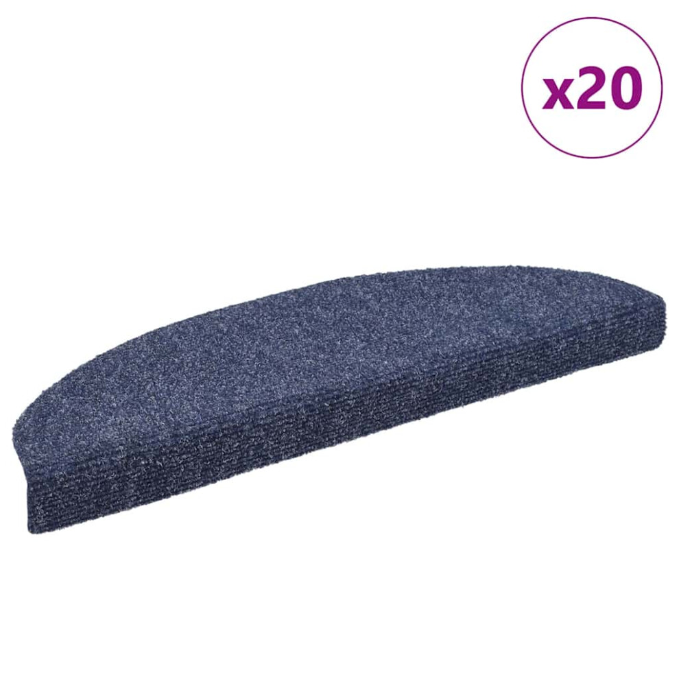 Vidaxl (Blue, 65 X 21 X 4 Cm/ 20 Pcs) Self-Adhesive Stair Mats Decoration Stair Protector Anti-Slip Stair Rug