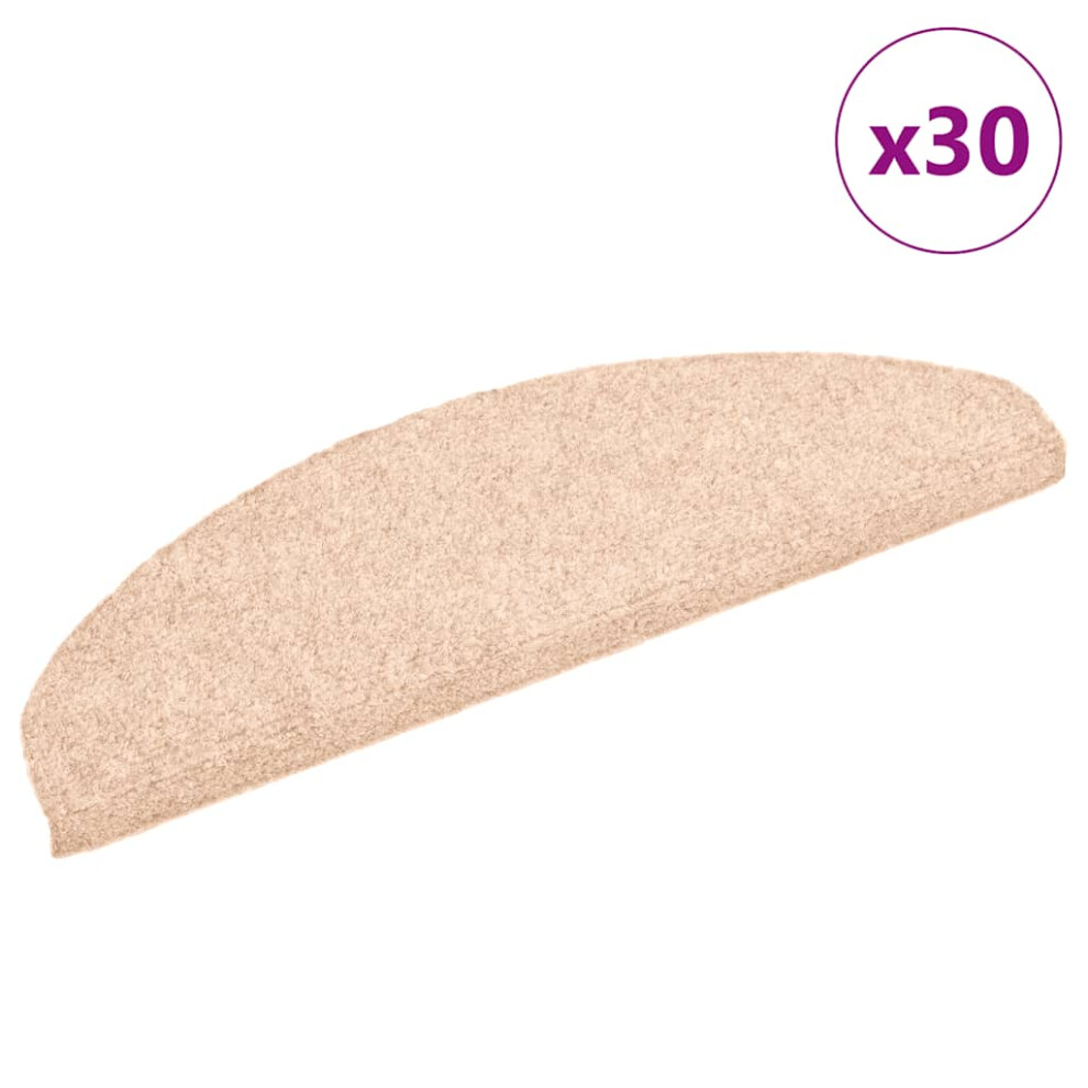 Vidaxl (Beige, 65 X 21 X 4 Cm/ 30 Pcs) Self-Adhesive Stair Mats Decoration Stair Protector Anti-Slip Stair Rug