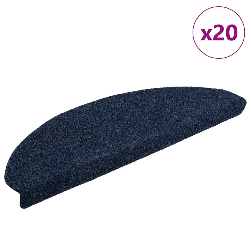 Vidaxl (Navy, 65 X 21 X 4 Cm/ 20 Pcs) Self-Adhesive Stair Mats Decoration Stair Protector Anti-Slip Stair Rug