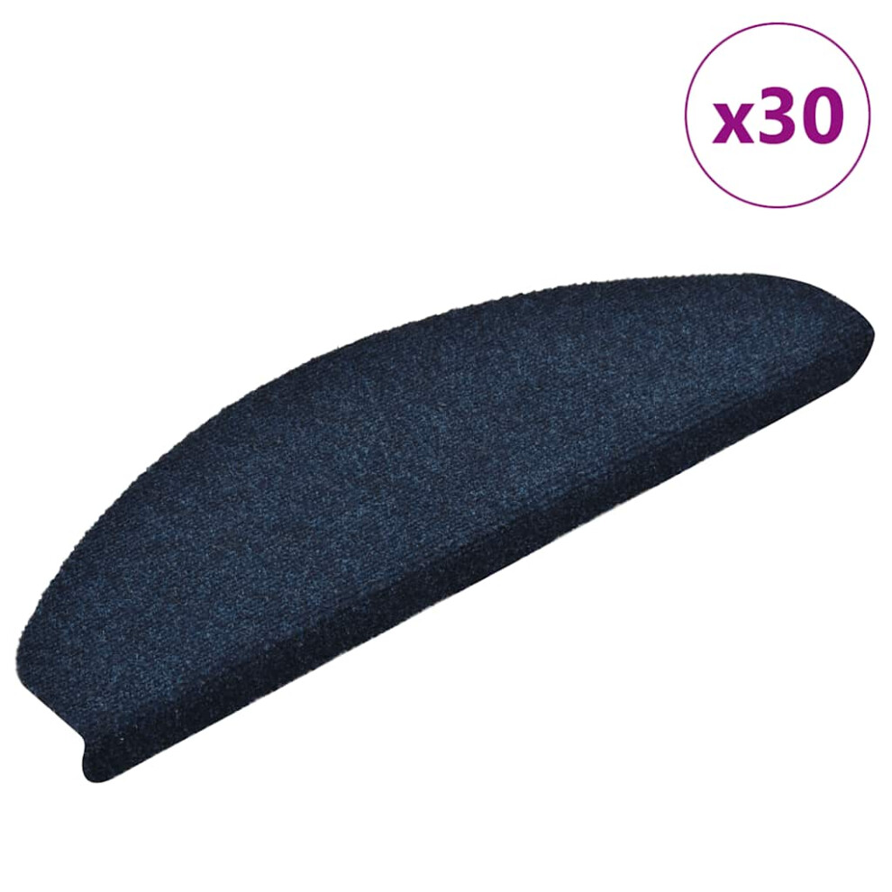 Vidaxl (Navy, 65 X 21 X 4 Cm/ 30 Pcs) Self-Adhesive Stair Mats Decoration Stair Protector Anti-Slip Stair Rug