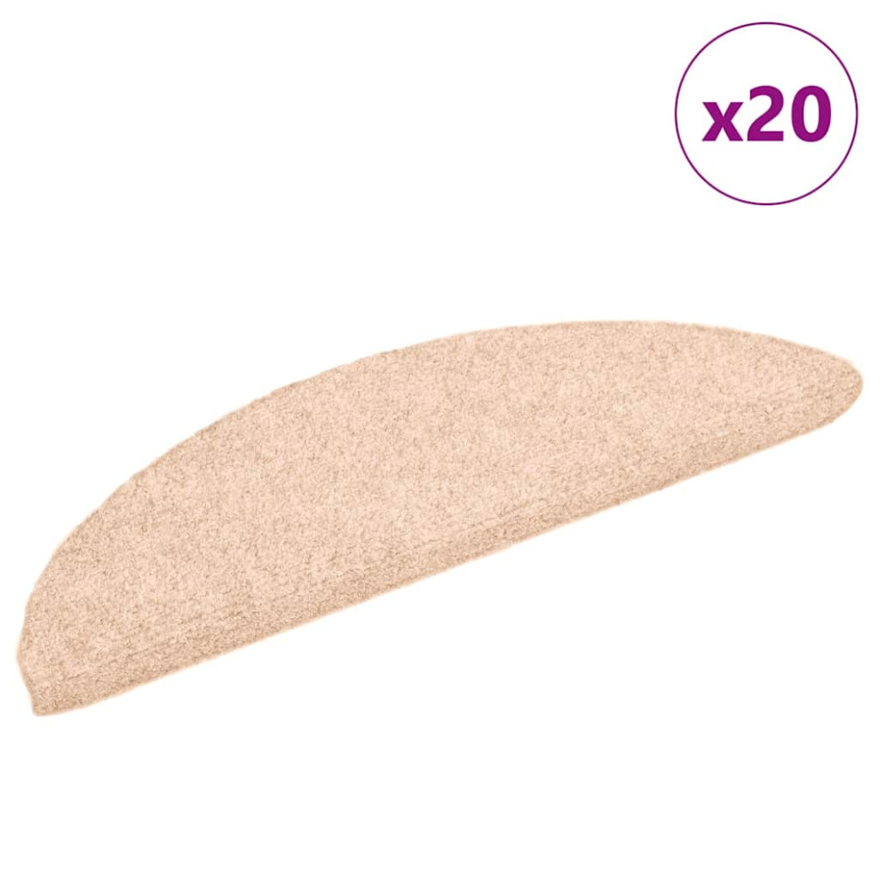 Vidaxl (Cream, 56 X 17 X 3 Cm/ 20 Pcs) Self-Adhesive Stair Mats Decoration Stair Protector Anti-Slip Stair Rug