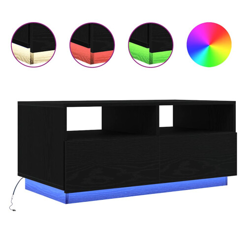 VidaXL (90 cm) vidaXL Coffee Table with LED Lights Hallway Accent End Table Side Sofa Table 2