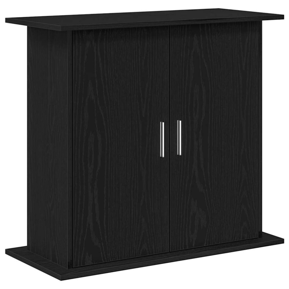 (81 x 36 x 73 cm) vidaXL Aquarium Stand Black Oak 81x36x73 cm Engineered Wood fish tank cabinet