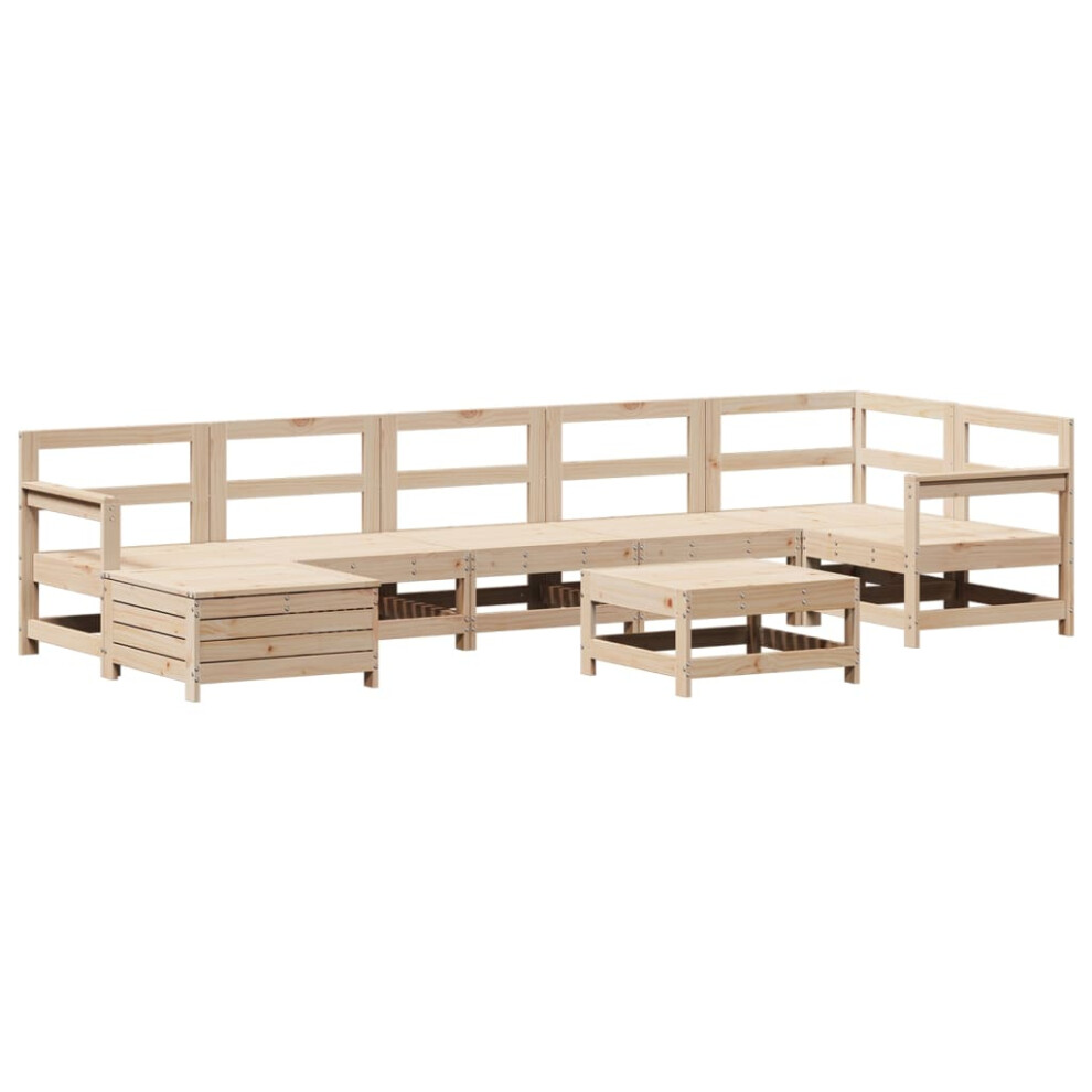 (natural pine) vidaXL Garden Sofa Set 8 Piece Outdoor Sofa Set Corner Sofa Solid Wood Pine