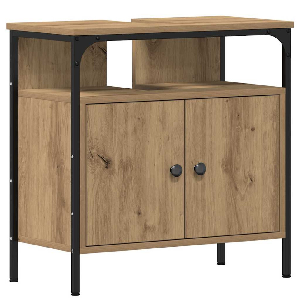 (artisan oak) vidaXL Bathroom Sink Cabinet Artisan Oak 60x30x60 cm Engineered Wood