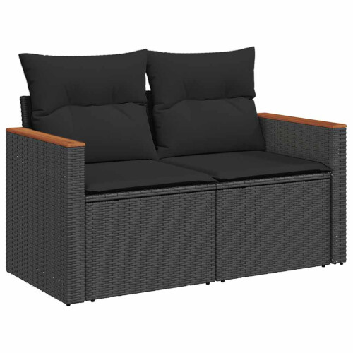 VidaXL vidaXL 6-tlg. Garten-Sofagarnitur mit Kissen Schwarz Poly Rattan 2