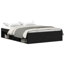 (black oak, 120 x 190 cm) vidaXL Bed Frame Bedroom Mattress Foundation Guest Room Bedstead Bed Base