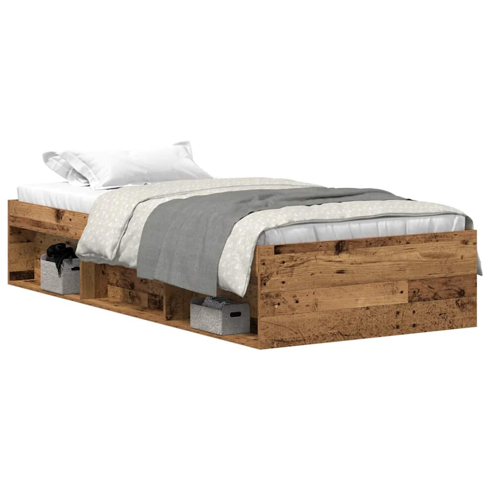 Vidaxl (Old Wood, 75 X 190 Cm) Bed Frame Bedroom Mattress Foundation Guest Room Bedstead Bed Base