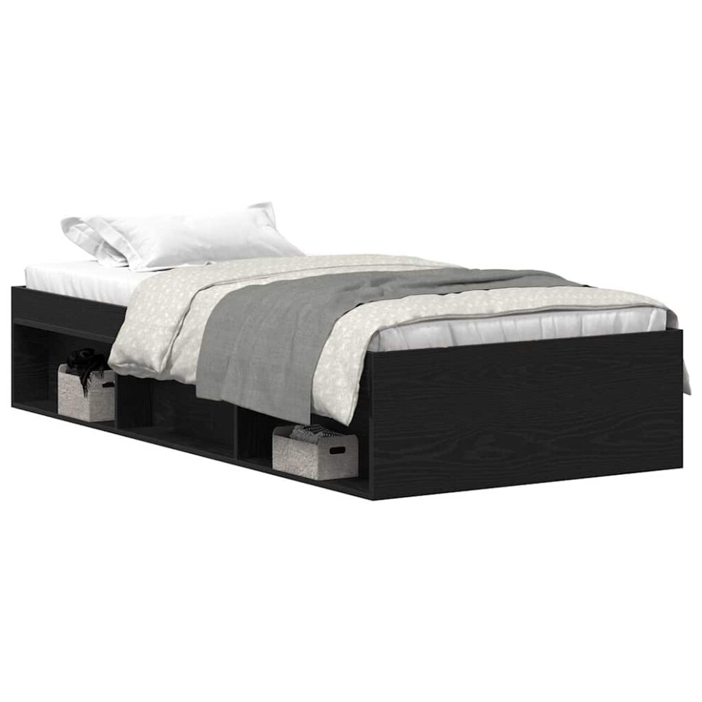 Vidaxl (Black Oak, 90 X 190 Cm) Bed Frame Bedroom Mattress Foundation Guest Room Bedstead Bed Base