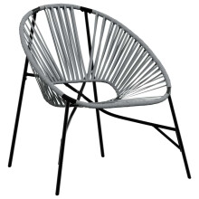 (black and light grey) vidaXL Garden Egg Chair Black and Light Grey Poly Rattan egg chair garden seat