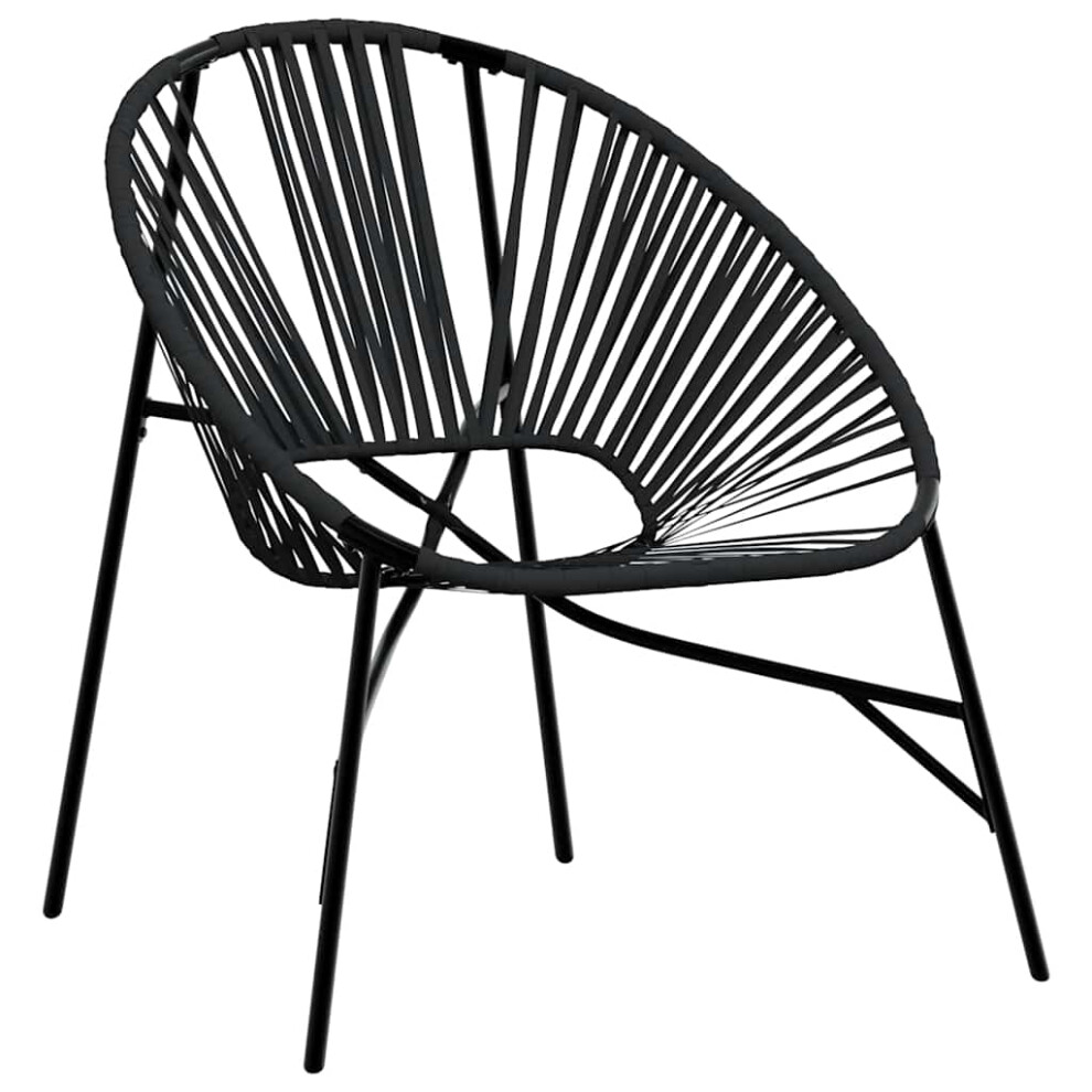 (black) vidaXL Garden Egg Chair Black and Light Grey Poly Rattan egg chair garden seat