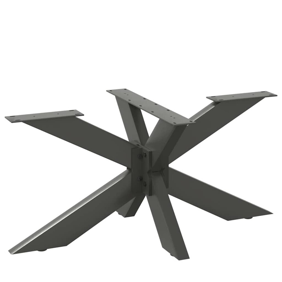 Vidaxl (Anthracite, 98 X 58 X (42-43) Cm) Dining Table Legs Spider Shape Desk Legs Furniture Legs 2 Pcs Steel